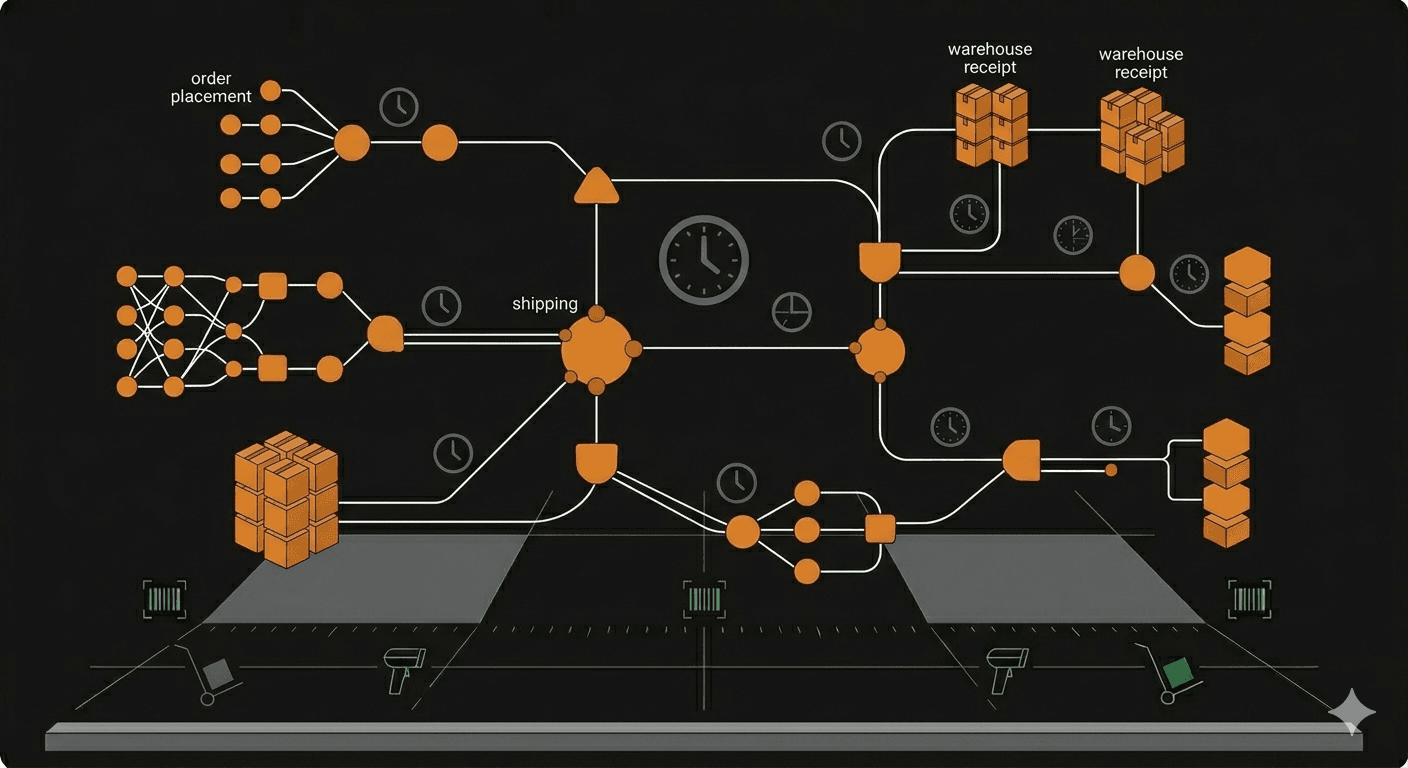 An ecommerce inventory dashboard showing reorder point thresholds alongside available cash for purchase orders