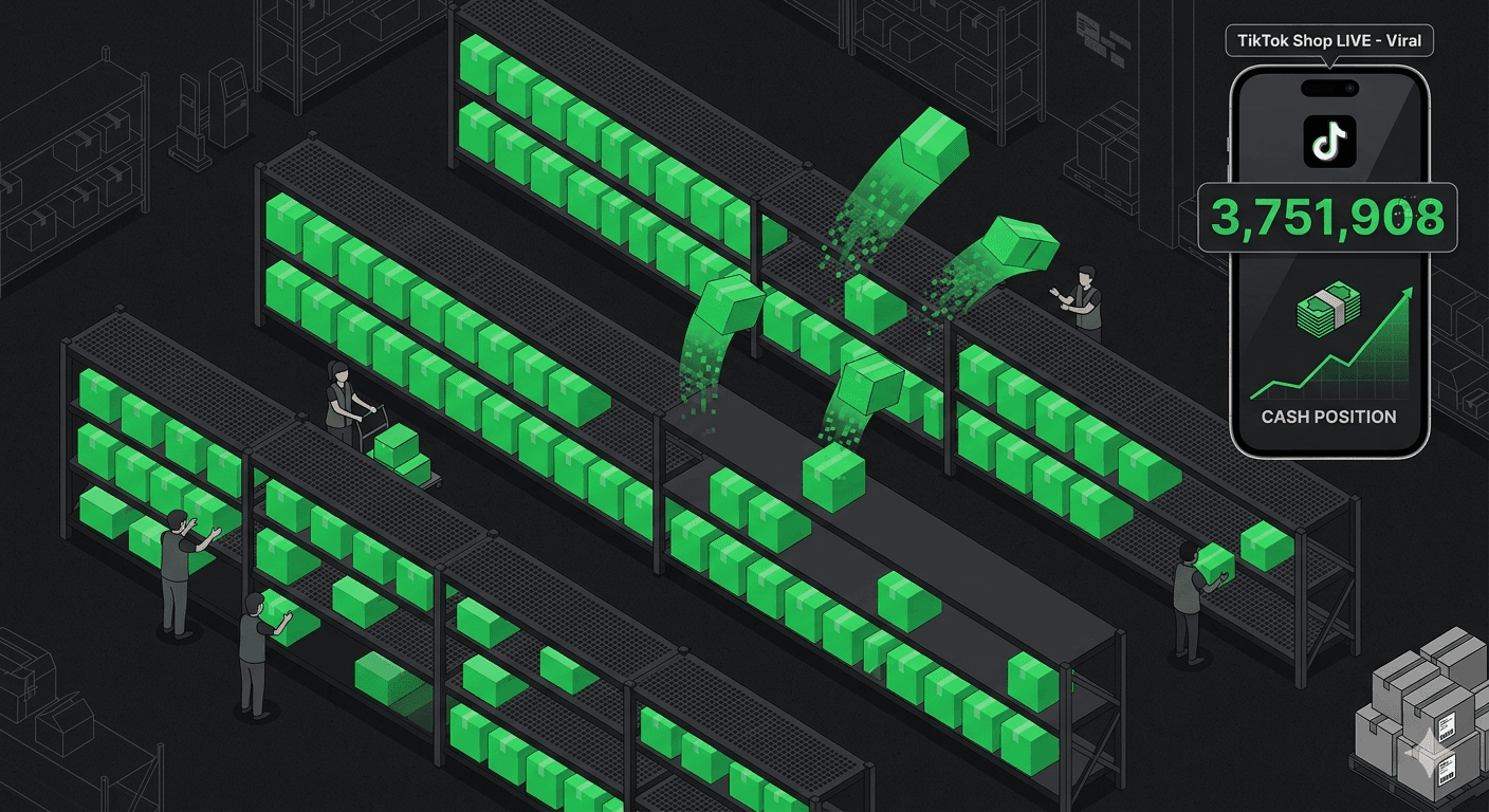 TikTok Shop seller reviewing inventory levels and cash position during a viral sales spike